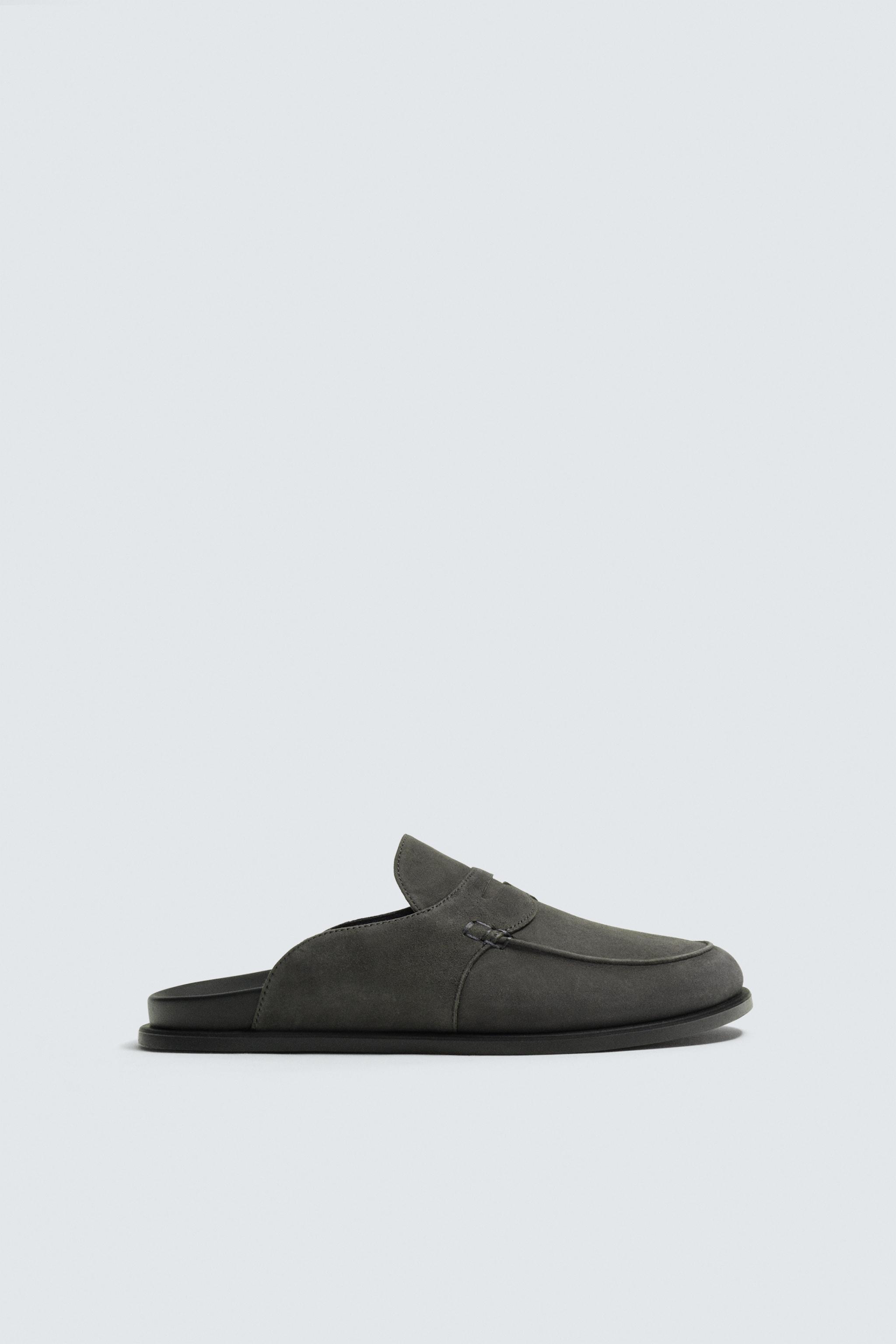 SPLIT LEATHER LOAFER CLOGS